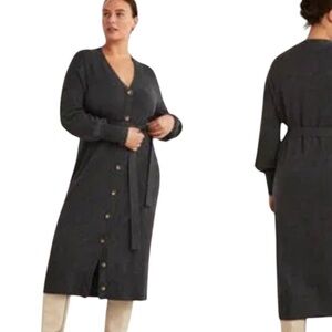 Boden Dark Gray Wool Blend Cardigan Dress